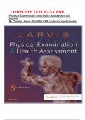 COMPLETE TEST BANK FOR  Physical Examination And Health Assessment 8th Edition By Carolyn Jarvis Phd APN CNP (Author)Latest Update  