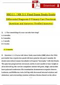 FNP NR511 : Differential Diagnosis Final Exam Study Guide at Chamberlain College 2024 Expected Questions & Revised Correct Answers. (2024 / 2025) 100% Guarantee Pass