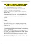 ATI TEAS 7 - English & Language Usage Exam/120 Questions and Answers