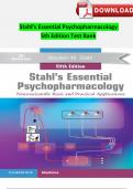 Test Bank Stahl’s Essential Psychopharmacology 5th Edition COMPLETE UPDATE 20242025 PDF