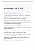 Hunters Safety Unit #6 Quiz with complete solutions