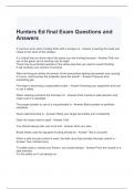 Hunters Ed final Exam Questions and Answers