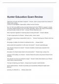 Hunter Education Exam Review 2024 Questions and Answers