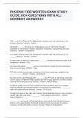 PHOENIX FIRE WRITTEN EXAM STUDY GUIDE 2024 QUESTIONS WITH ALL CORRECT ANSWERS!!