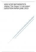 AQA GCSE MATHEMATICS Higher Tier Paper 2 Calculator QUESTION PAPER JUNE 2023