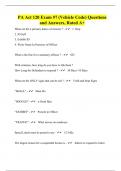 PA Act 120 Exam #7 (Vehicle Code) Questions and Answers, Rated A+