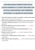 CSST BUILDING INSPECTION FINAL EXAM VERSION C LATEST 2024-2025 (150 ACTUAL QUESTIONS AND VERIFIED ANSWERS) A+ GRADE GUARANTEED.