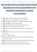 FRC GAME MANUAL RULES TEST LATEST 2024-2025 (60 ACTUAL QUESTIONS AND VERIFIED ANSWERS) A+ GRADE GUARANTEED.