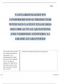 NGN VATI GREENLIGHT PN COMPREHENSIVE PREDICTOR LATEST EXAMS BUNDLE 2024-2025 ( ACTUAL QUESTIONS AND VERIFIED ANSWERS) A+ GRADE GUARANTEED.