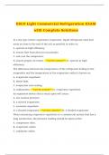 ESCO Light Commercial Refrigeration EXAM with Complete Solutions