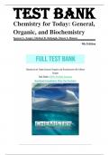 Test Bank - Chemistry for Today: General, Organic, and Biochemistry 9th Edition by Spencer L. Seager