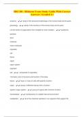 BIO 201- Midterm Exam Study Guide With Correct Answers | Graded A+