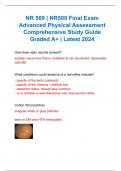 NR 509 | NR509 Final Exam Advanced Physical Assessment Comprehensive Study Guide  Graded A+ | Latest 2024