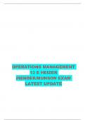 OPERATIONS MANAGEMENT 13 E HEIZER /RENDER/MUNSON EXAM LATEST UPDATE