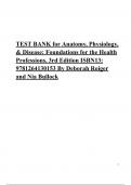 TEST BANK for Anatomy, Physiology, & Disease: Foundations for the Health Professions, 3rd Edition By Deborah Roiger and Nia Bullock | ISBN13: 9781264130153 ||All Chapters(  1-16) A+