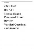 2024/2025 RN ATI  Mental Health Proctored Exam Review  Verified Questions and Answers