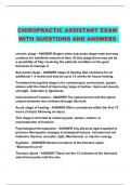 CHIROPRACTIC ASSISTANT EXAM WITH QUESTIONS AND ANSWERS 