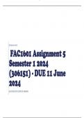 FAC1601 Assignment 5 Semester 1 2024 (306151) - DUE 11 June 2024