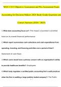 WGU C213 Objective Assessment and Pre-Assessment Exam Accounting for Decision Makers 2024 Study Guide Questions and Answers (2024 / 2025) (Verified Answers)