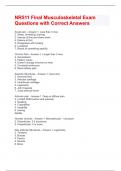 NR511 Final Musculoskeletal Exam Questions with Correct Answers