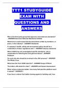 TTT1 STUDYGUIDE EXAM WITH QUESTIONS AND ANSWERS