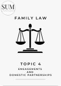 Family Law: LAWS1013 Topic 4 Guide with Engagements, Partnerships, and Legal Remedies 