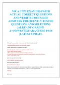 NSCA CPPS EXAM 2024 WITH  ACTUAL CORRECT QUESTIONS  AND VERIFIED DETAILED  ANSWERS |FREQUENTLY TESTED  QUESTIONS AND SOLUTIONS  |ALREADY GRADED  A+|NEWEST|GUARANTEED PASS  |LATEST UPDATE