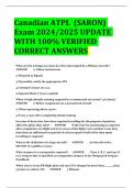 Canadian ATPL (SARON) Exam 2024/2025 UPDATE  WITH 100% VERIFIED  CORRECT ANSWERS