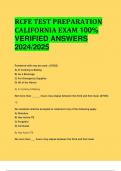 RCFE TEST PREPARATION CALIFORNIA EXAM 100%  VERIFIED ANSWERS  2024/2025