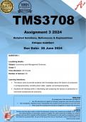 TMS3708 Assignment 3 (COMPLETE ANSWERS) 2024 - 26 June 2024