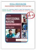 Test Bank For Professional Nursing: Concepts & Challenges, 10th Edition by Beth Black All Chapters 1-16 Answers with Rationales