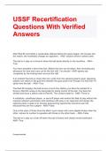  USSF Recertification Questions With Verified Answers