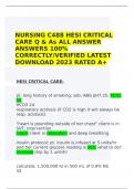 NURSING C488 HESI CRITICAL CARE Q & As ALL ANSWER ANSWERS 100% CORRECTLY/VERIFIED LATEST DOWNLOAD 2023 RATED A+