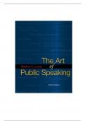 Test Bank for The Art of Public Speaking, 10th Edition by Stephen Lucas