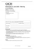 Oxford Cambridge and RSA A Level Biology A H420/03 Unified biology QUESTION PAPER AND MARKING SCHEME (MERGED)