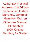 Test Bank For Auditing A Practical Approach 1st Edition By  (Canadian Edition) Moroney, Campbell, Hamilton, Warren