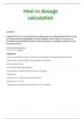 Hesi rn dosage calculation questions with detailed answers (graded A+)