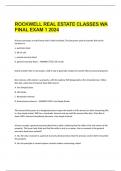 ROCKWELL REAL ESTATE CLASSES WA FINAL EXAM 1 2024 