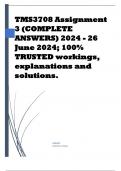 TMS3708 Assignment 3 (COMPLETE ANSWERS) 2024 - 26 June 2024; 100% TRUSTED workings, explanations and solutions. 