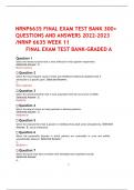 NRNP6635 FINAL EXAM TEST BANK 300+ QUESTIONS AND ANSWERS 2022-2023 /NRNP 6635 WEEK 11 FINAL EXAM TEST BANK-GRADED 