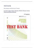 TEST BANK- Recruitment and Selection in Canada, 8th Edition ( Victor Catano ,2024), Chapter  1-10 || All Chapters