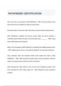  PATHFINDER CERTIFICATION QUESTIONS & ANSWERS 2024 ( A+ GRADED 100% VERIFIED)