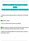 NASM CPT 2023 Exam 2024 Expected Questions and Answers (Verified by Expert)