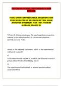 PSYCH 101 SOCIAL PSYCHOLOGY 2024 UPDATE   FINAL EXAM COMPREHENSIVE QUESTIONS AND VERIFIED DETAILED ANSWERS |ACTUAL EXAM|  (PRACTICE QUESTION)  GET 100% IT RIGHT ALREADY GRADED A+