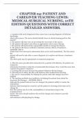 PACKAGE DEAL FOR CHAPTER 04 PATIENT AND CAREGIVER TEACHING LEWIS MEDICAL-SURGICAL NURSING, 10TH EDITION QUESTIONS WITH CORRECT DETAILED ANSWERS 2024.