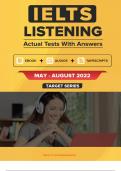 IELTS Academic Listening May-Aug 2022