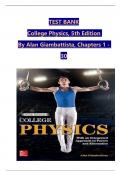 TEST BANK For College Physics, 5th Edition By Alan Giambattista, Verified Chapters 1 - 30, Complete Newest Version