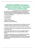 POLITICAL SCIENCE (International  Relations) Practice Exam 1 Questions  and Answers Foothill College