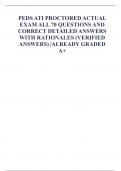 NGN ATI PEDS PROCTORED NEWEST 2024 EXAM WITH STUDY GUIDE TEST BANK 210 QUESTIONS AND CORRECT DETAILED ANSWERS WITH RATIONALES (VERIFIED ANSWERS) |ALREADY PASSED