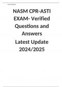 NASM CPR-ASTI EXAM- Verified Questions and Answers  Latest Update 2024/2025